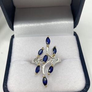 Genuine Sapphire Marquee Cut Ring